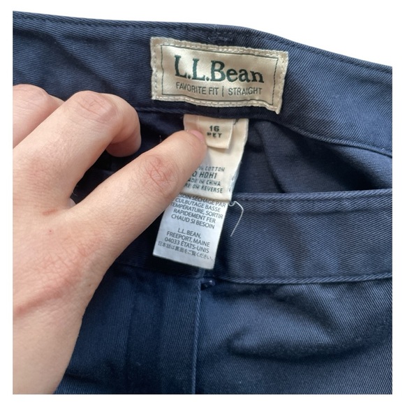 L.L.Bean size 16 petite blue cotton pants - Picture 3 of 3